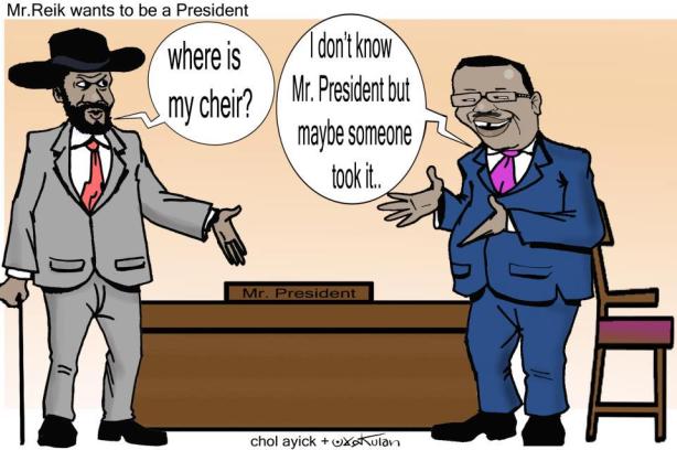 A cartoonist's impression of the power struggle that ensued between the top two principals of our new nation. This prediction has now come to pass, and will still come to pass...! Let's just wait and see...! 