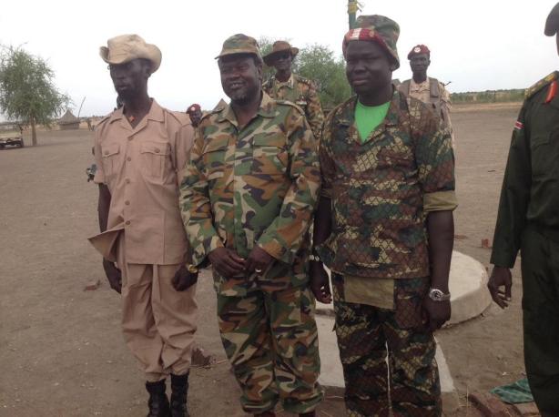 Mabioor de Garang, Deng Atem Wal and Riek Machar in Nasir
